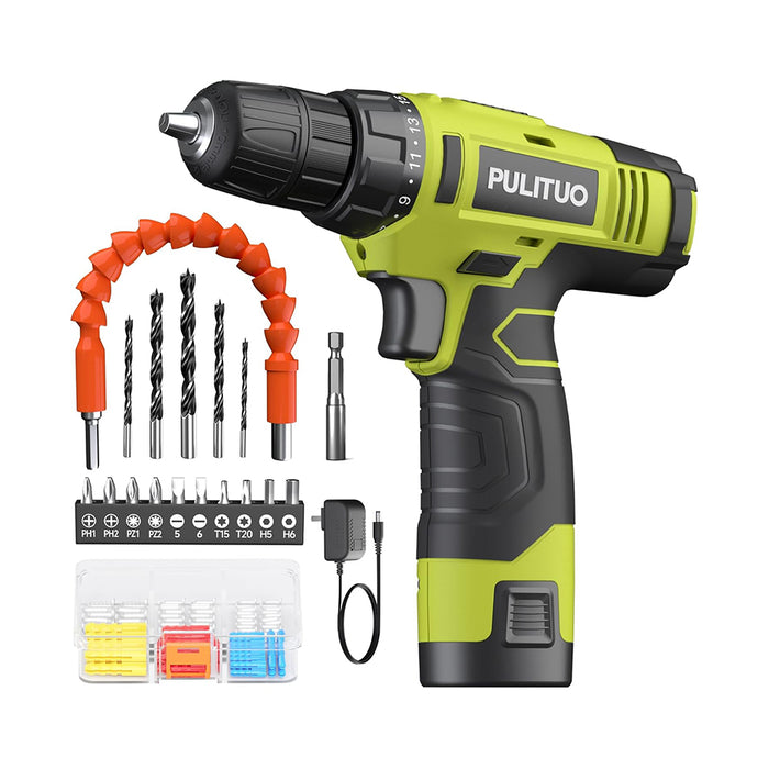 PULITUO 12V Green Cordless Drill